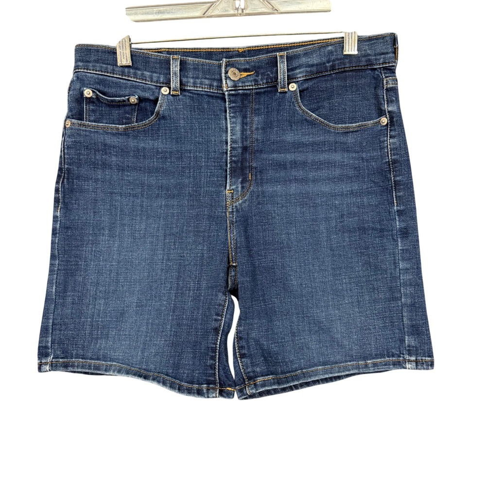 Levis Classic Shorts Womens 28 Blue Jeans Medium Wash Denim Cotton Stretch Blend